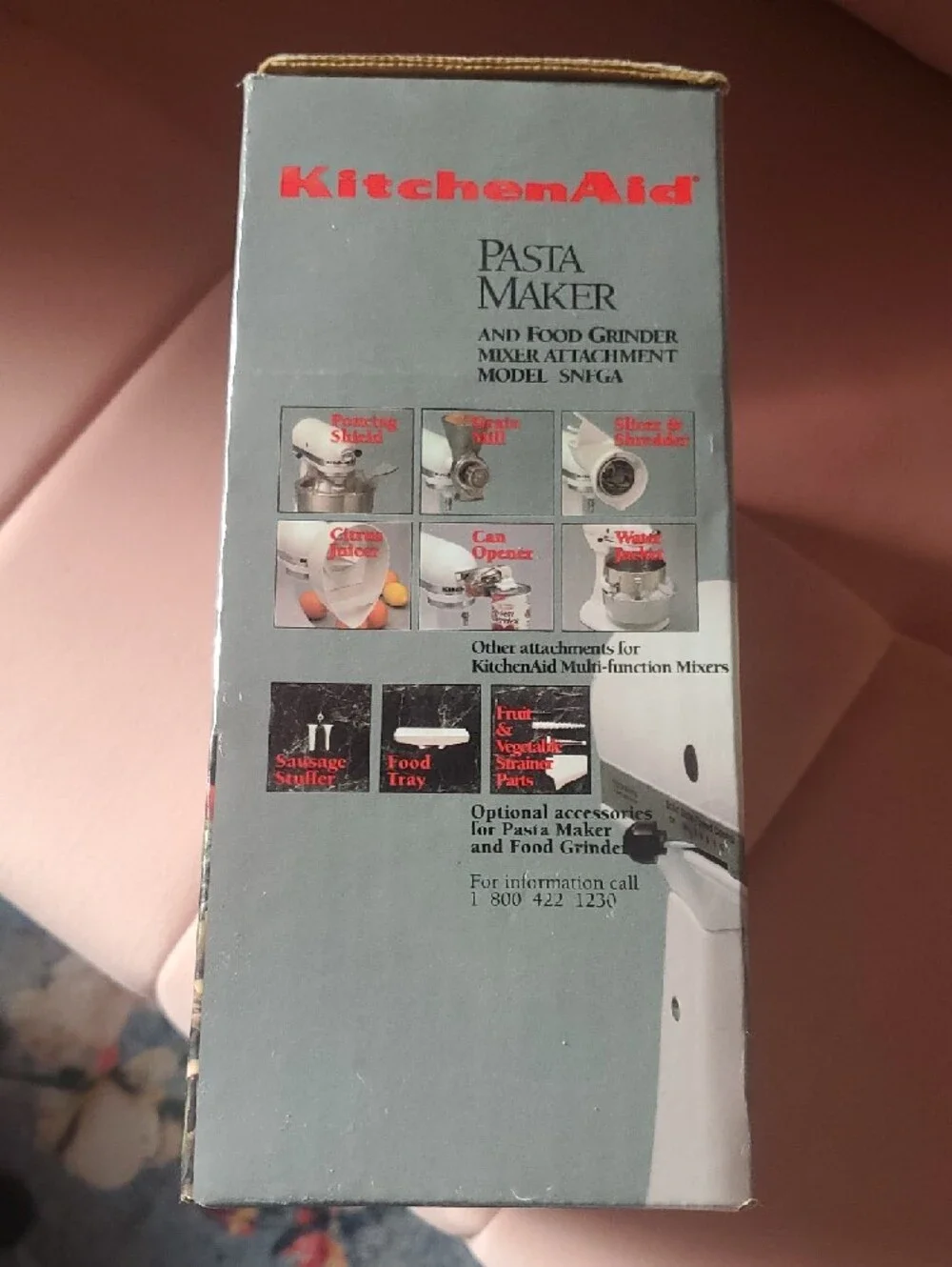 KitchenAid White and Red Pasta Maker & Food Grinder Attachment